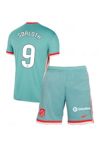 Atletico Madrid Alexander Sorloth #9 Jalkapallovaatteet Lasten Vieraspeliasu 2024-25 Lyhythihainen (+ Lyhyet housut)